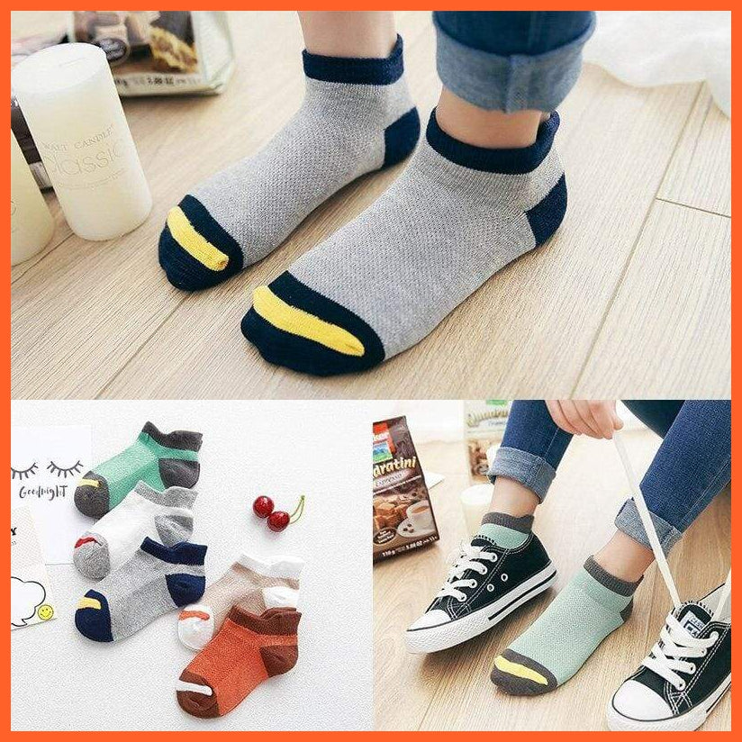 Ankle Length Striped Elastic Socks For Kids | Breathable Soft Sock For Summer | whatagift.com.au.