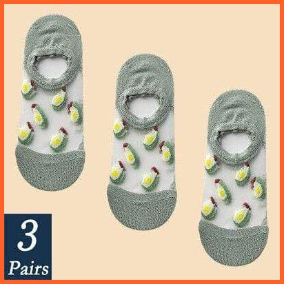 Stylish Ankle Length Women Transparent Socks | Soft Non-Slip Invisible Lace Cotton Socks | whatagift.com.au.