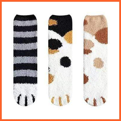 Cute Cartoon Animal Print Sock Cat Paw Socks For Women | Warm Fluffy Socks For Winter | whatagift.com.au.