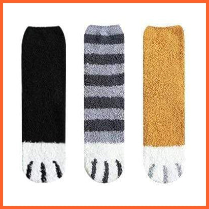 Cute Cartoon Animal Print Sock Cat Paw Socks For Women | Warm Fluffy Socks For Winter | whatagift.com.au.