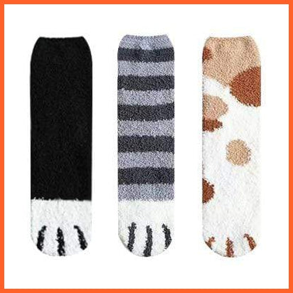 Cute Cartoon Animal Print Sock Cat Paw Socks For Women | Warm Fluffy Socks For Winter | whatagift.com.au.