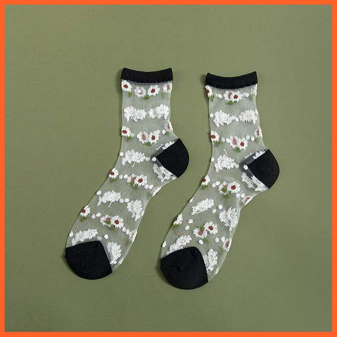 Low Mid Length Transparent Crystal Silk Socks For Women | whatagift.com.au.