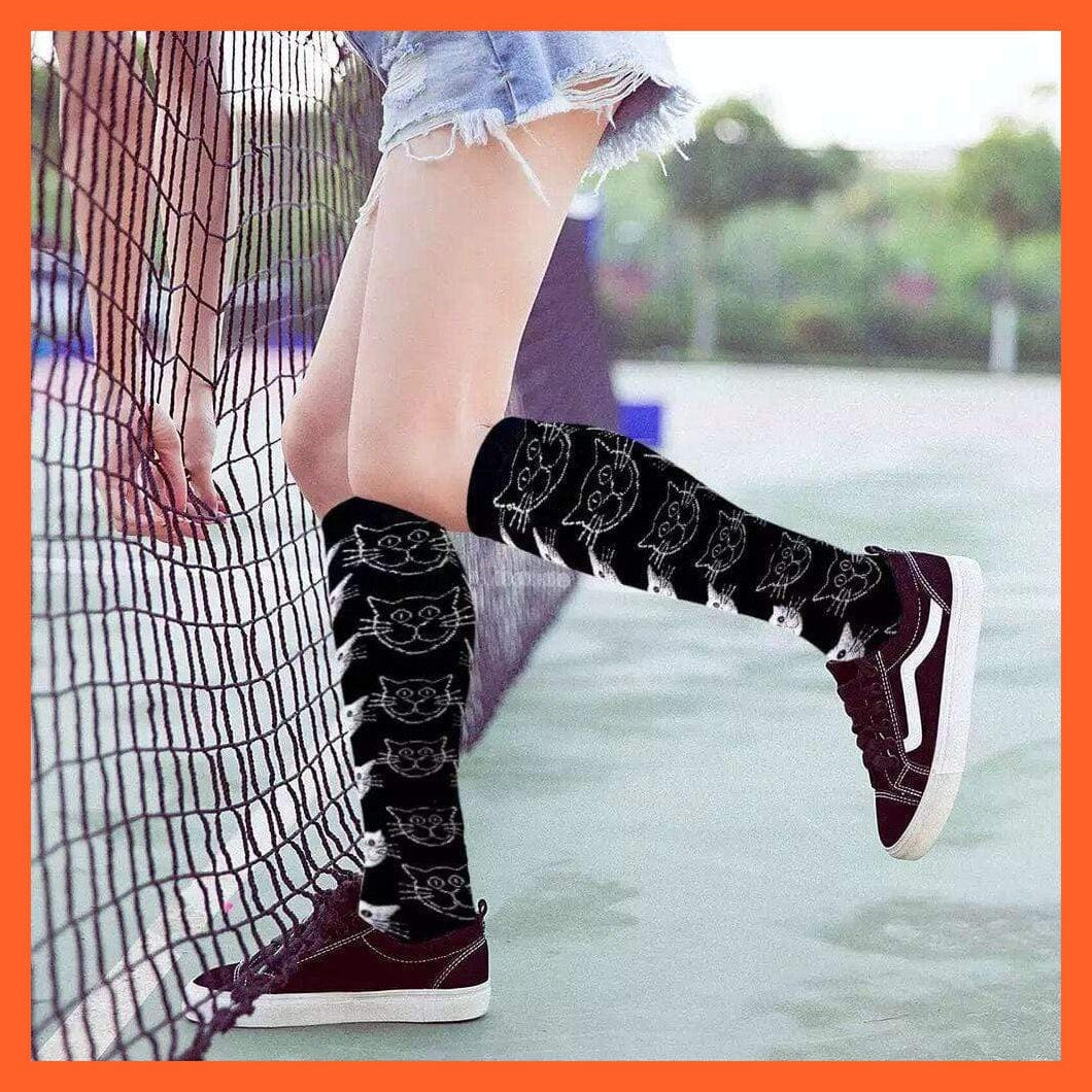 whatagift.com.au socks men women Men Women Knee High Length Printed Unisex Compression Socks