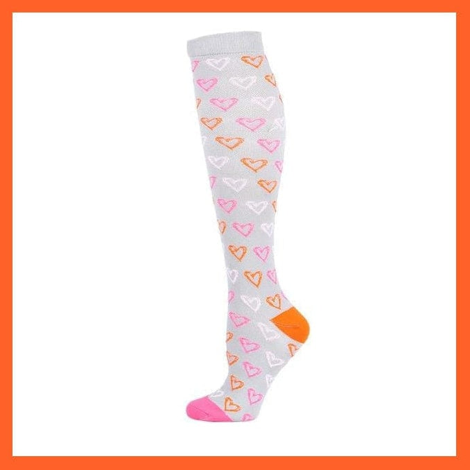 whatagift.com.au socks men women QYS001-1 / S-M Men Women Knee High Length Printed Unisex Compression Socks