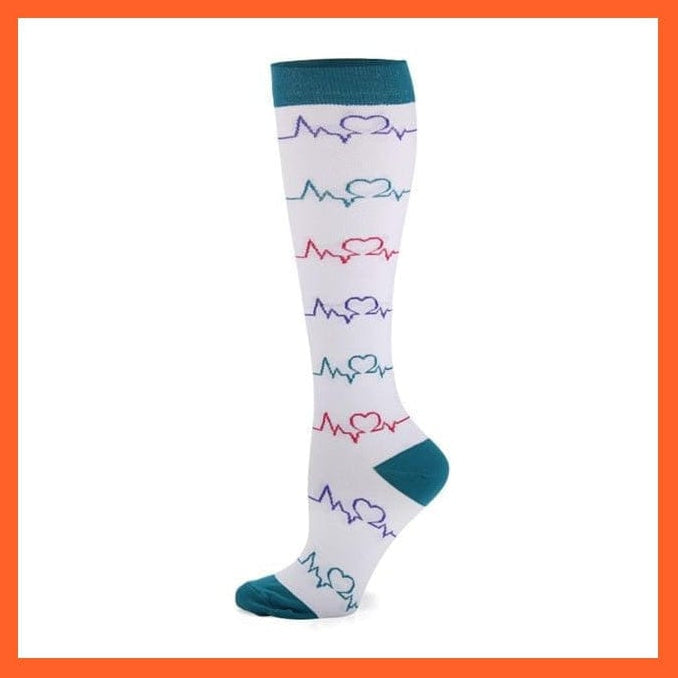 whatagift.com.au socks men women QYS001-31 / S-M Men Women Knee High Length Printed Unisex Compression Socks