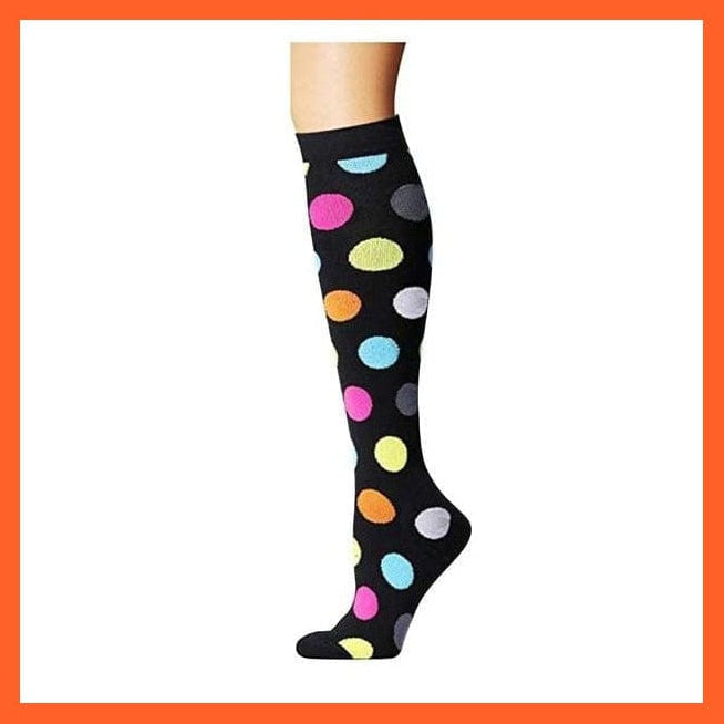 whatagift.com.au socks men women QYS001-39 / L-XL Men Women Knee High Length Printed Unisex Compression Socks