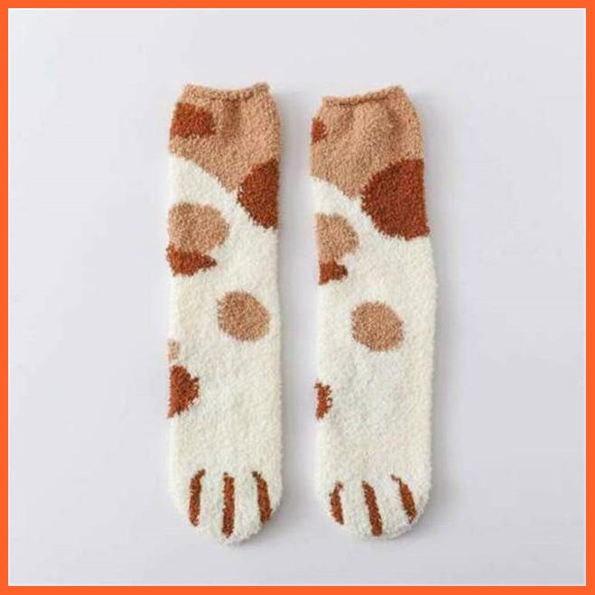 Cat Design Socks - Warm Pair Of Fleece Socks | whatagift.com.au.