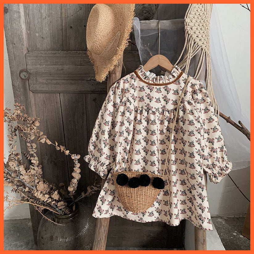 whatagift.com.au Spring Autumn Long Sleeve Floral Dress For Girls