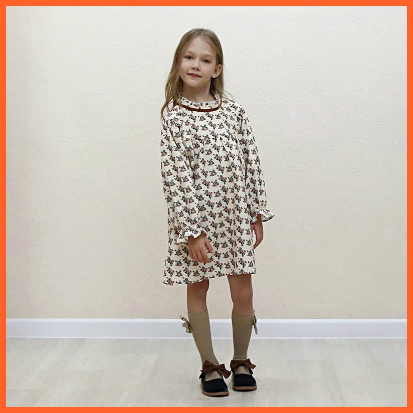 whatagift.com.au Spring Autumn Long Sleeve Floral Dress For Girls