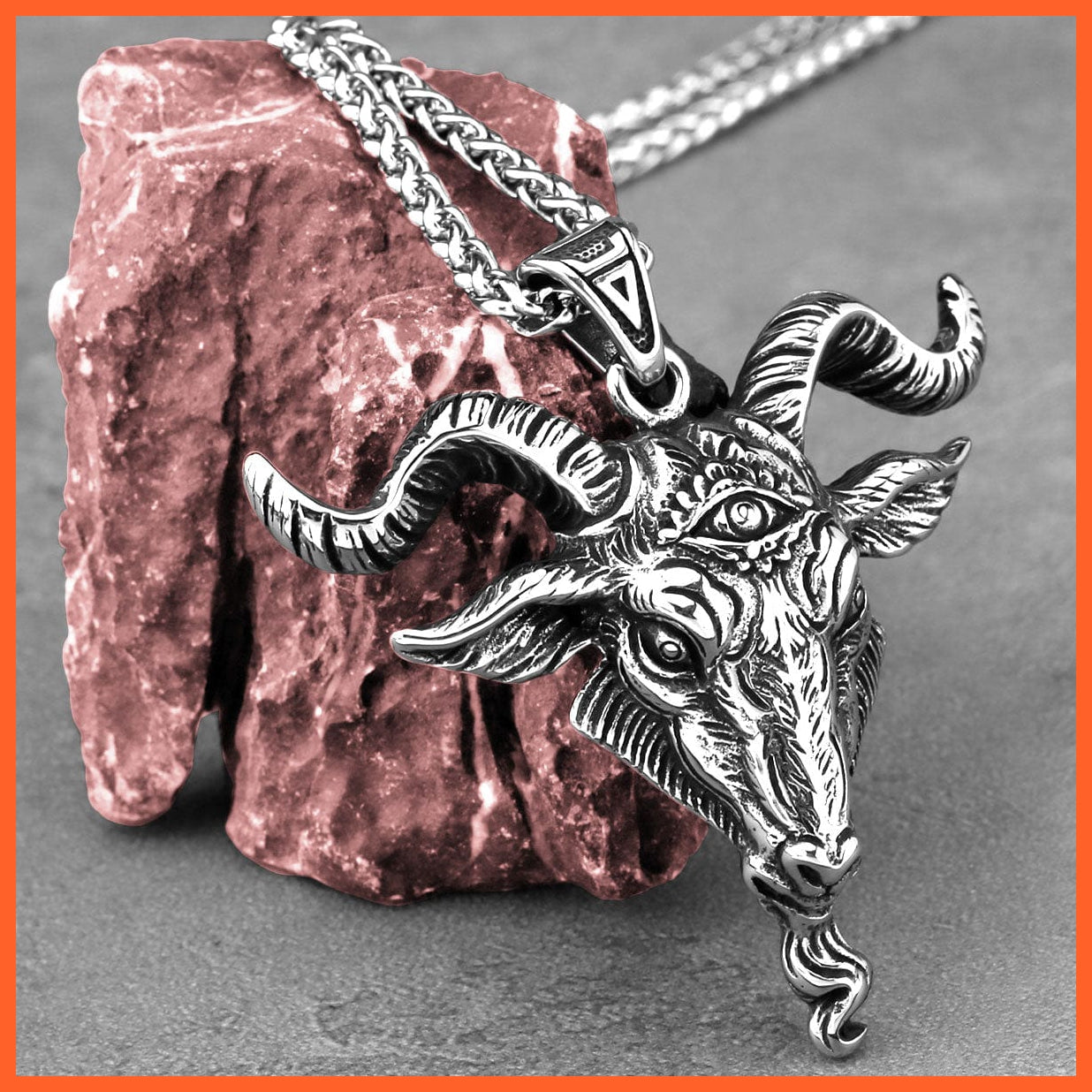 whatagift.uk Stainless Steel Lucifer Satan Ram Charm Pendant Necklace