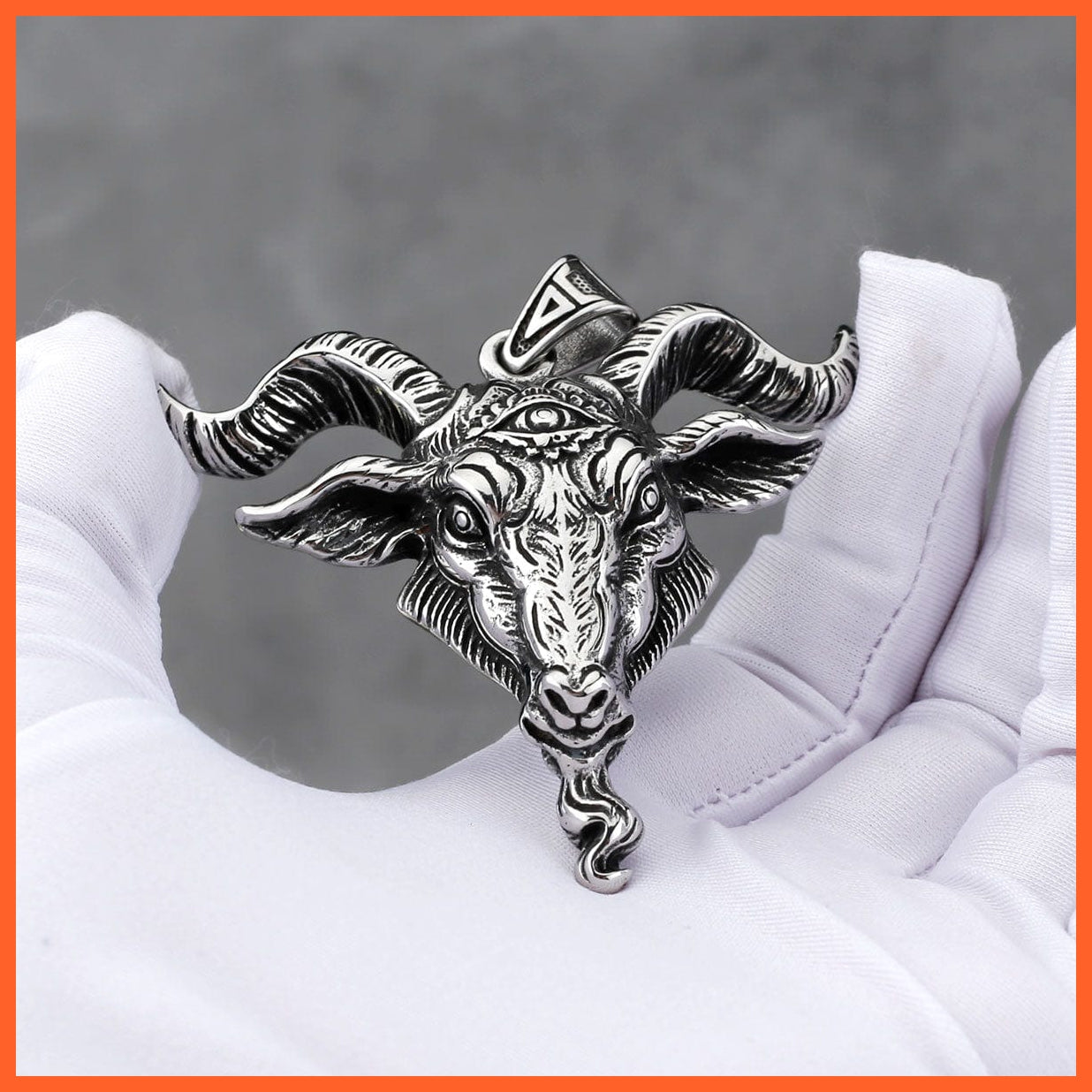 whatagift.uk Stainless Steel Lucifer Satan Ram Charm Pendant Necklace