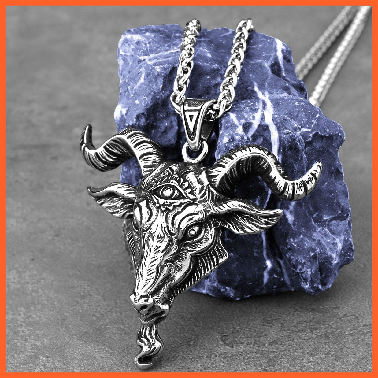 whatagift.uk Stainless Steel Lucifer Satan Ram Charm Pendant Necklace