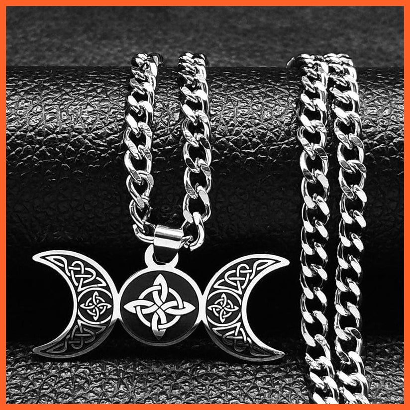 whatagift.uk Stainless Steel Triple Moon Necklace for Women