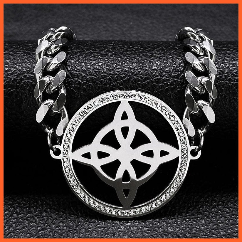 whatagift.uk Stainless Steel Witchcraft Witch Celtic Knot Choker Necklace for Women