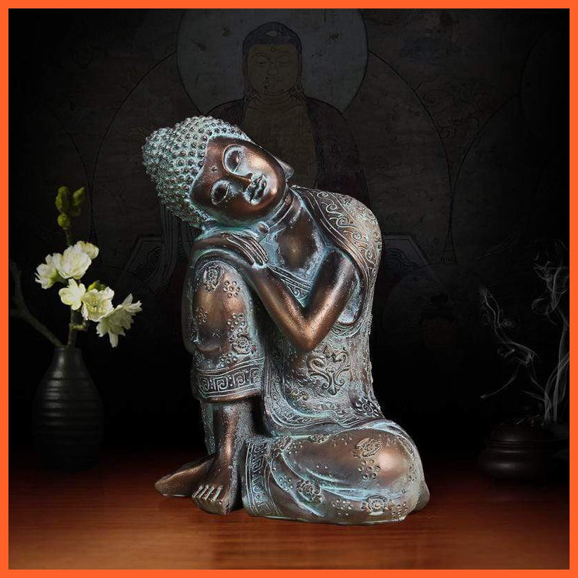 Zen White Sleeping Buddha Resin Crafts Resting Buddha | whatagift.com.au.