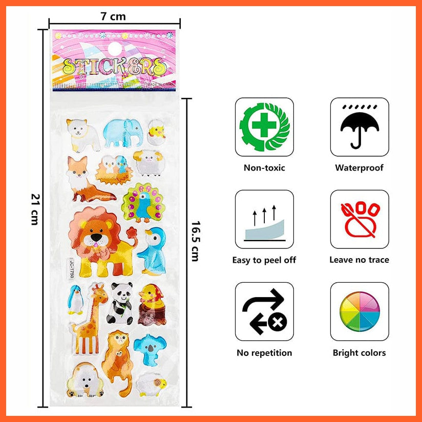 whatagift.com.au Stickers 40 Sheets/lot Cartoon Stickers 3D Cartoons Characters Princess Random Puffy Sticker Gifts For Girls Boys Festival Party Stickers