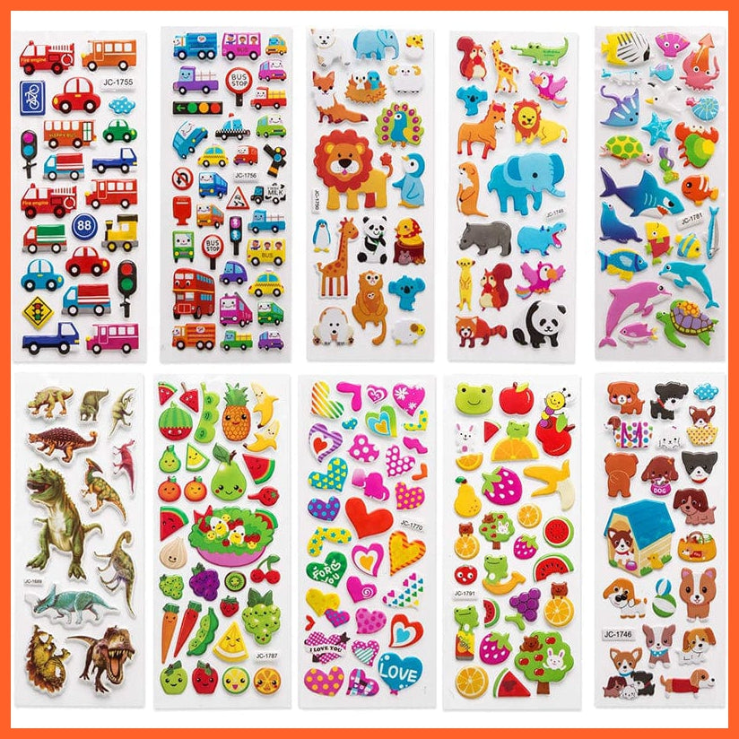 whatagift.com.au Stickers 40 Sheets/lot Cartoon Stickers 3D Cartoons Characters Random Sticker Gifts