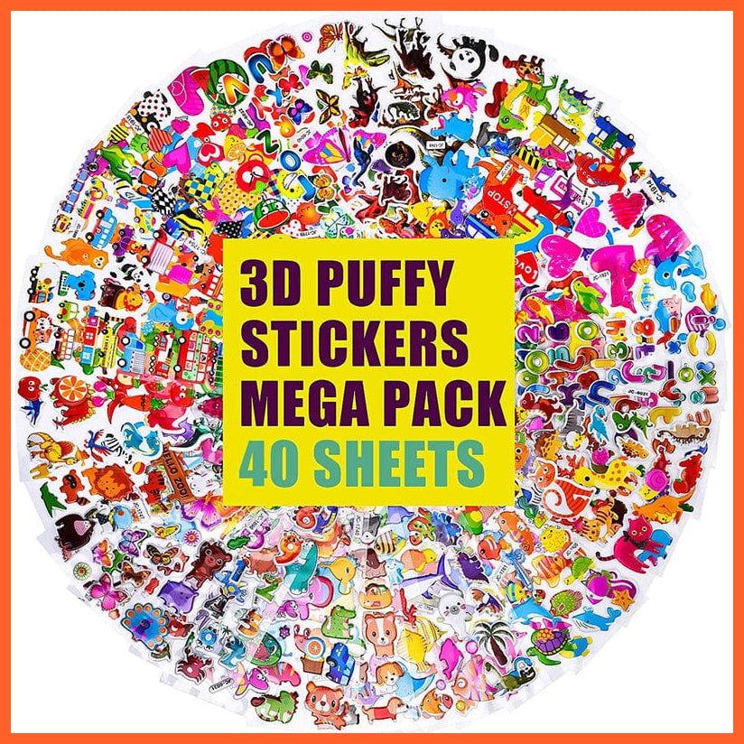 whatagift.com.au Stickers 40 Sheets/lot Cartoon Stickers 3D Cartoons Characters Random Sticker Gifts