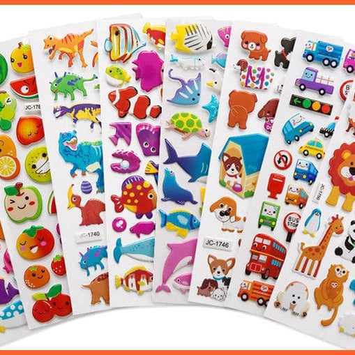 whatagift.com.au Stickers 40 Sheets/lot Cartoon Stickers 3D Cartoons Characters Random Sticker Gifts