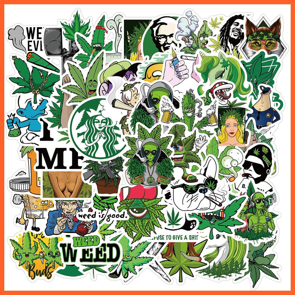 whatagift.com.au Stickers 50PCS Characters 10/30/50PCS Funny Characters Leaves Weed Smoking Graffiti Stickers