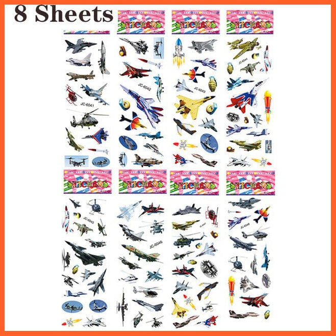 whatagift.com.au Stickers 8 sheets airplane 40 Sheets/lot Cartoon Stickers 3D Cartoons Characters Random Sticker Gifts