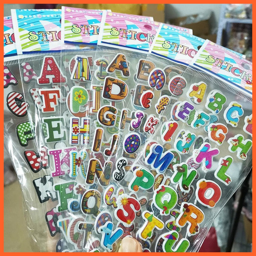 whatagift.com.au Stickers Kids Teachers Animals Cartoon Stickers 40 / 20  Sheets 3D Puffy Bulk Stickers