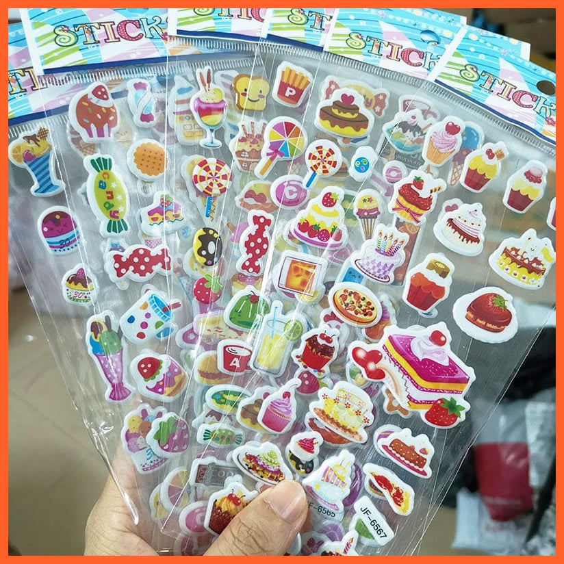 whatagift.com.au Stickers Kids Teachers Animals Cartoon Stickers 40 / 20  Sheets 3D Puffy Bulk Stickers