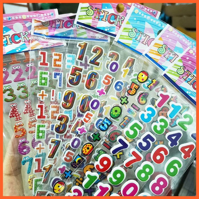 whatagift.com.au Stickers Kids Teachers Animals Cartoon Stickers 40 / 20  Sheets 3D Puffy Bulk Stickers