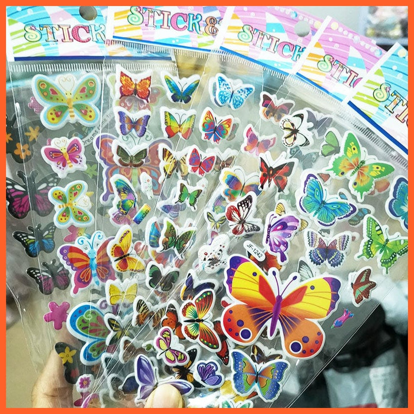 whatagift.com.au Stickers Kids Teachers Animals Cartoon Stickers 40 / 20  Sheets 3D Puffy Bulk Stickers