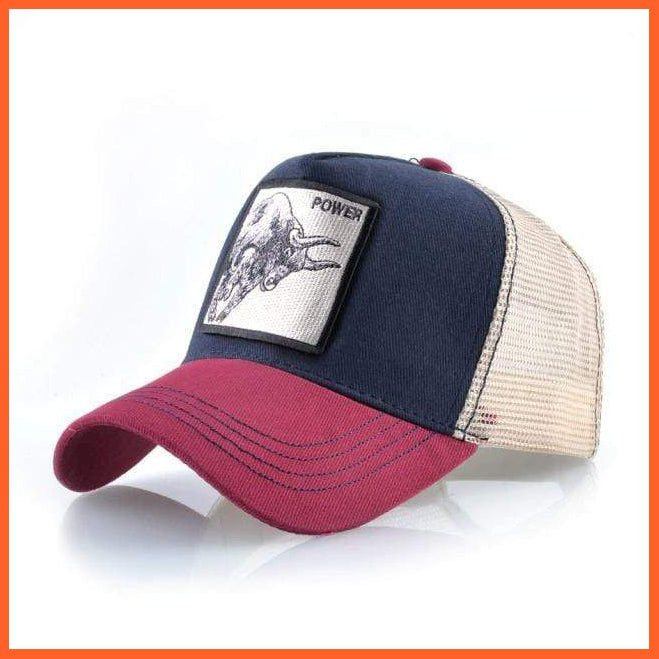Embroidery Animal Baseball Caps | Men Women Breathable Mesh Snapback Hip Hop Caps | whatagift.com.au.