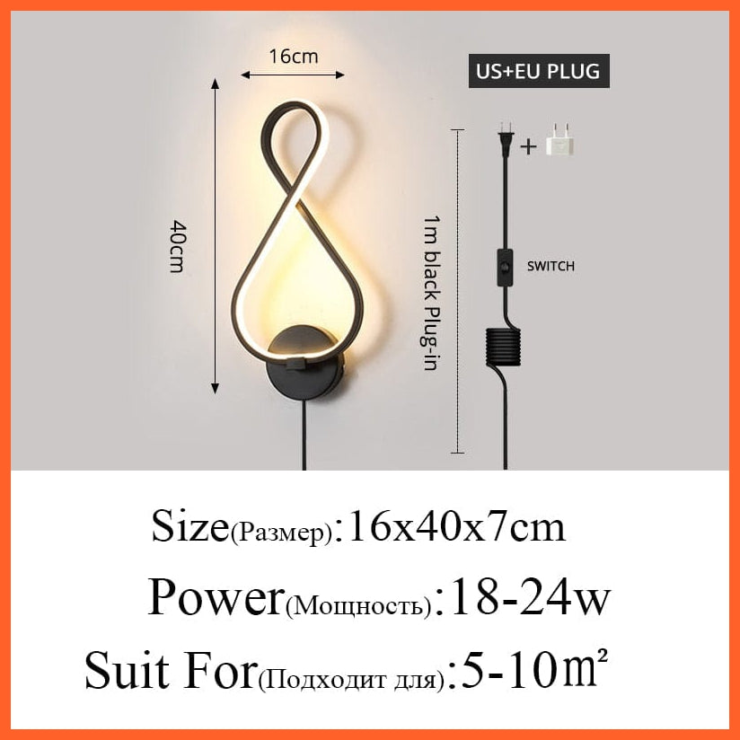 whatagift.com.au style 04 / Warm white Modern Minimalist Music Symbol Wall Lamps | LED Indoor black white Lamp Aisle Lighting decoration
