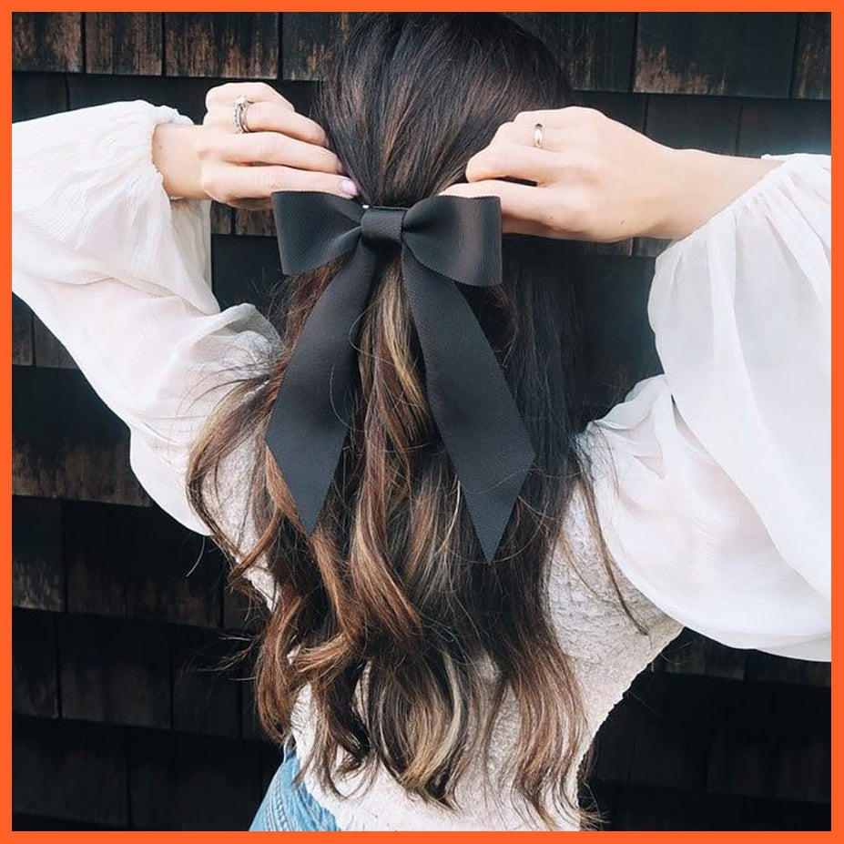 whatagift.com.au style 1-4 Elegant Ribbon Bow Hair Clip | Cute Hair Bows Hairpins For Women Accessories