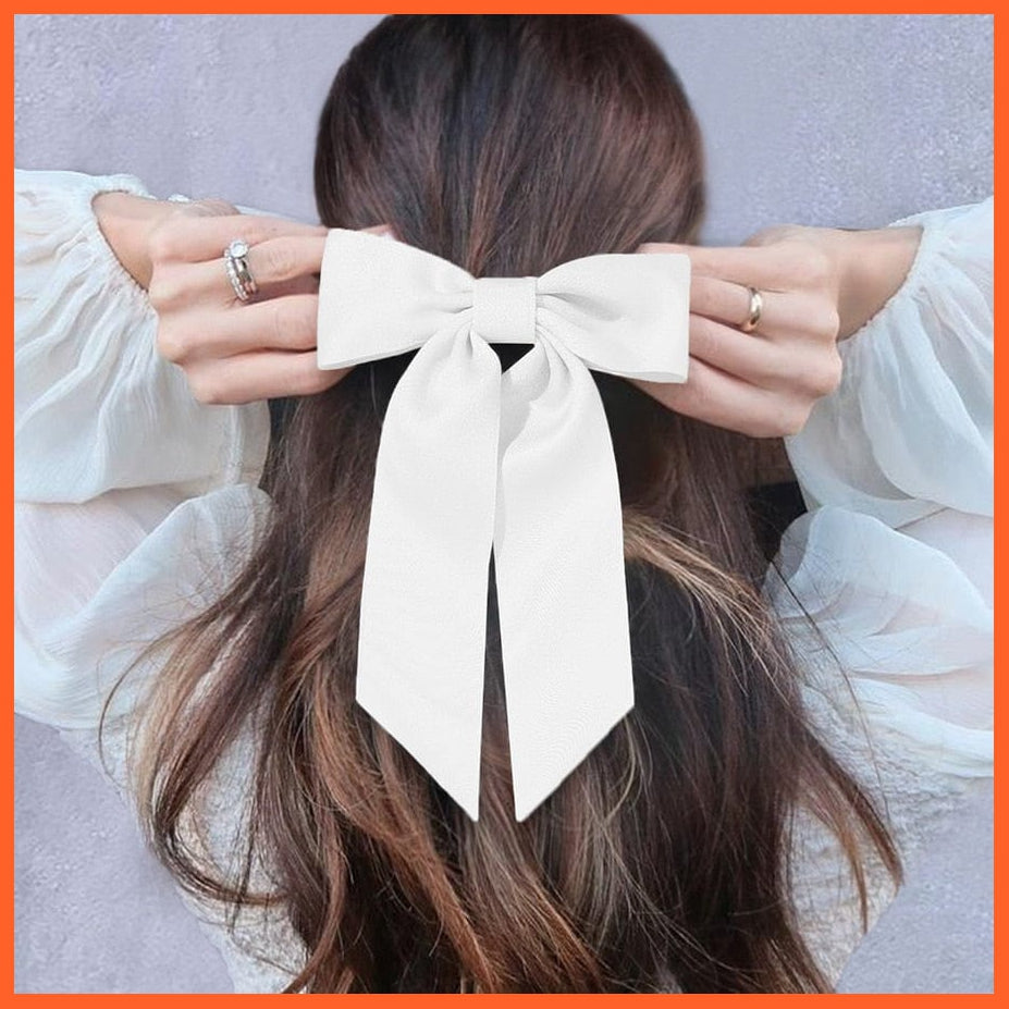 whatagift.com.au style 1-7 Elegant Ribbon Bow Hair Clip | Cute Hair Bows Hairpins For Women Accessories