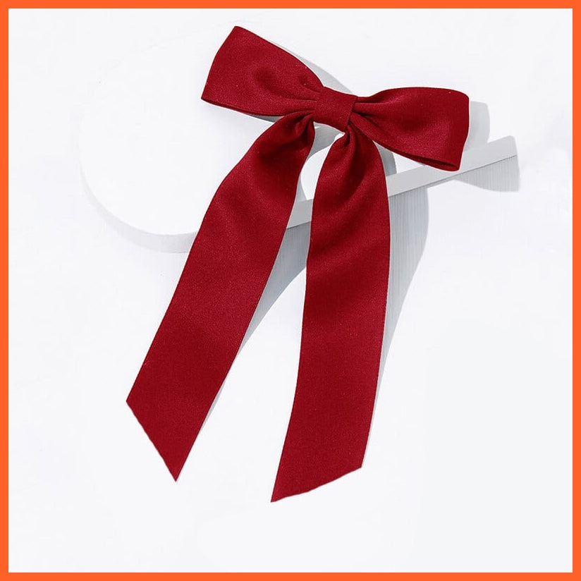 whatagift.com.au style 1-8 Elegant Ribbon Bow Hair Clip | Cute Hair Bows Hairpins For Women Accessories