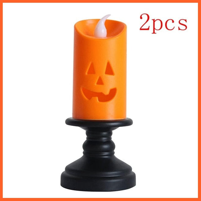whatagift.com.au Style 2 LED Candle Halloween Decoration Lights | Pumpkin Candlestick Lamp | Halloween Carnival Party Decoration Props