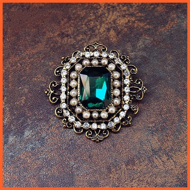 whatagift.com.au Style 7 Classic Pearl Crystal Square Brooch Pin For Women
