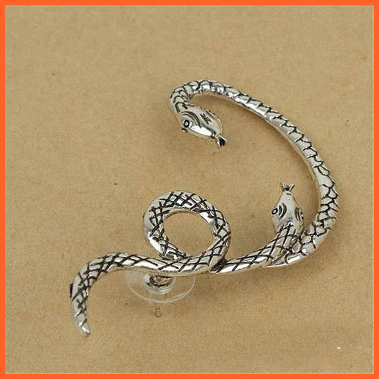 whatagift.uk Style A-silver Punk Twining Snake Shape Earring | Ear Stud Gold Silver Clip Earring