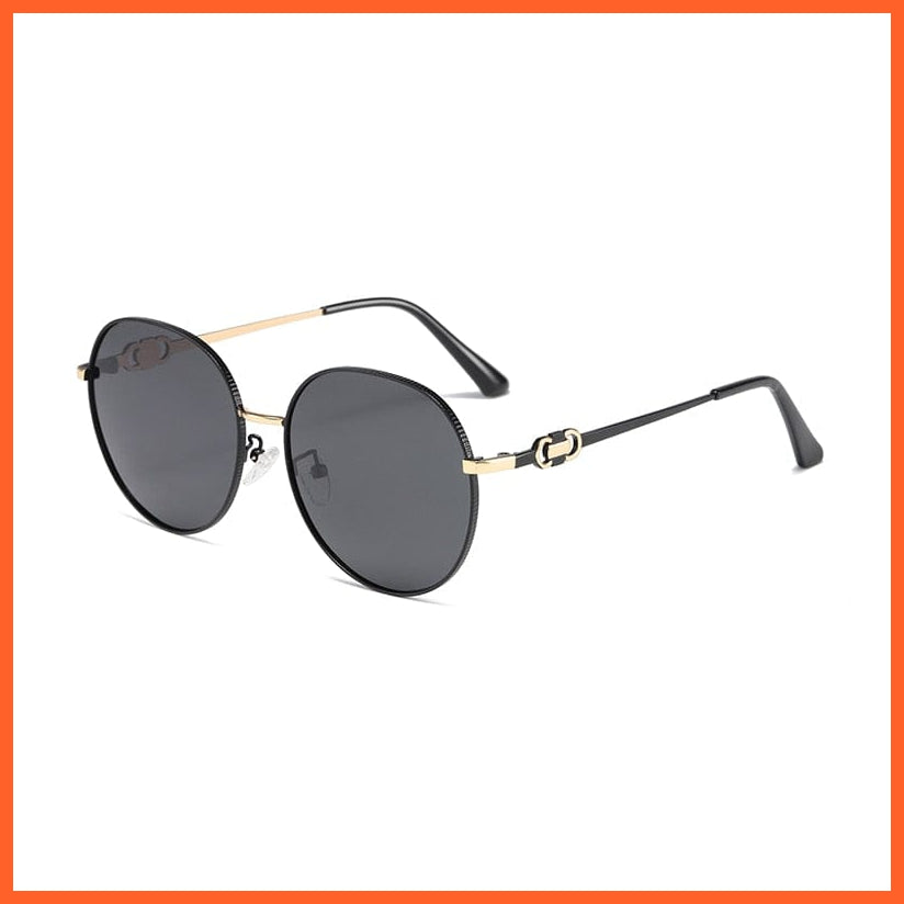whatagift.com.au Sunglasses 1.Black gray / follow picture Fashion Eyewear Outdoor Polarized  UV400 Metal Oval Frame Sunglasses