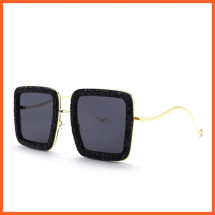 whatagift.com.au Sunglasses 1C curved legs / China Oversized Luxury Diamond Crystal Sunglasses | UV400 Shades Hipster Eyewear
