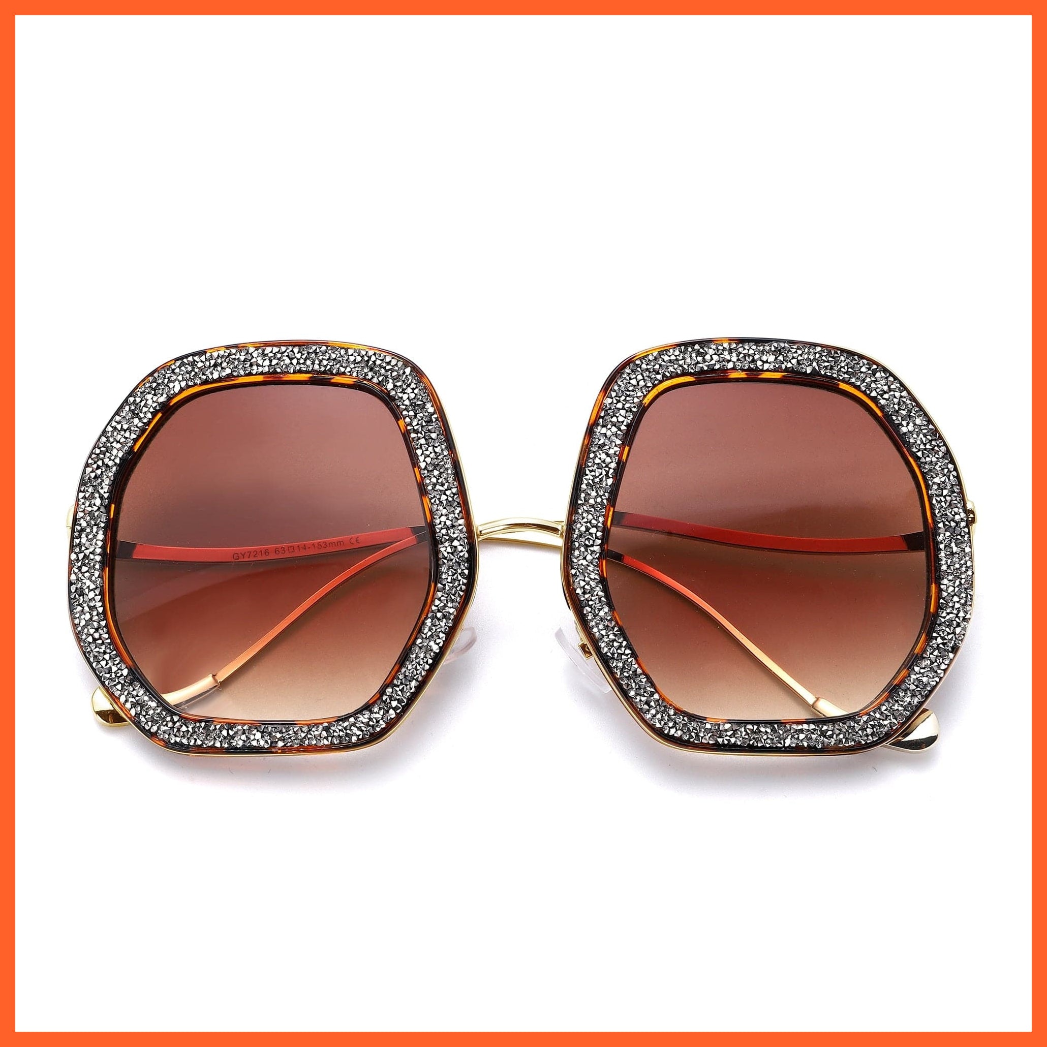 whatagift.com.au Sunglasses 2B curved legs / China Oversized Luxury Diamond Crystal Sunglasses | UV400 Shades Hipster Eyewear