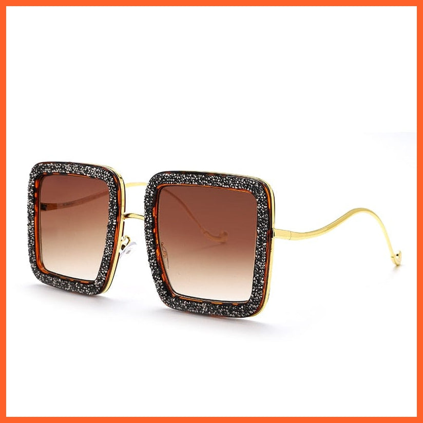 whatagift.com.au Sunglasses 2C curved legs / China Oversized Luxury Diamond Crystal Sunglasses | UV400 Shades Hipster Eyewear