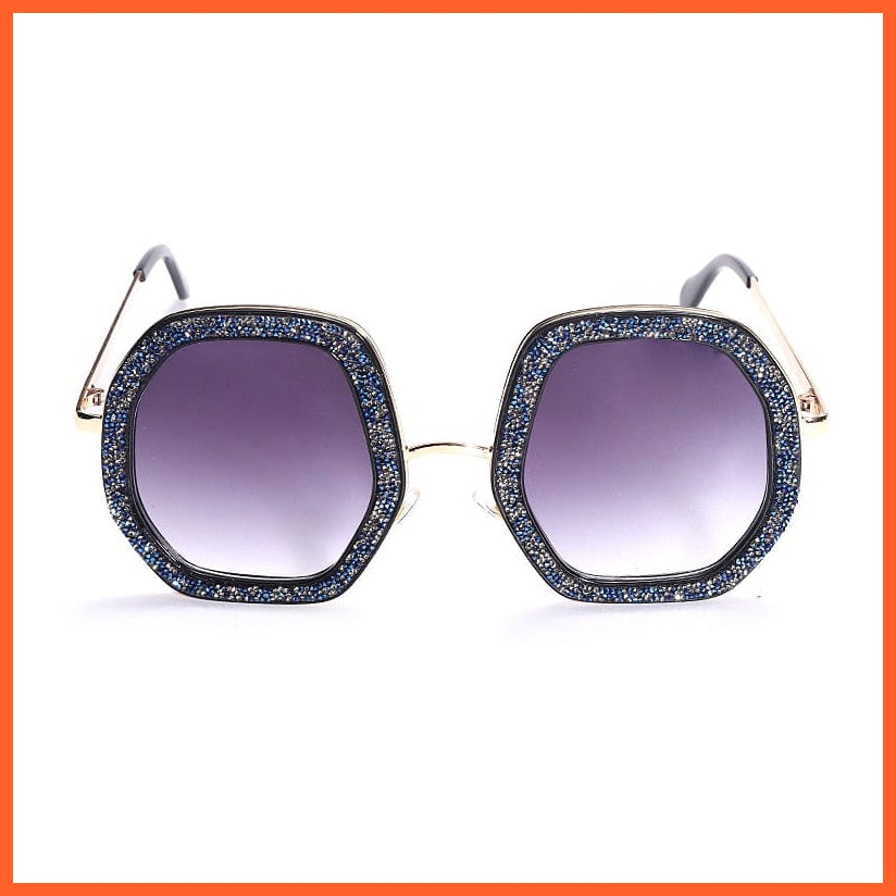 whatagift.com.au Sunglasses 4 Blue crystal / China Oversized Luxury Diamond Crystal Sunglasses | UV400 Shades Hipster Eyewear