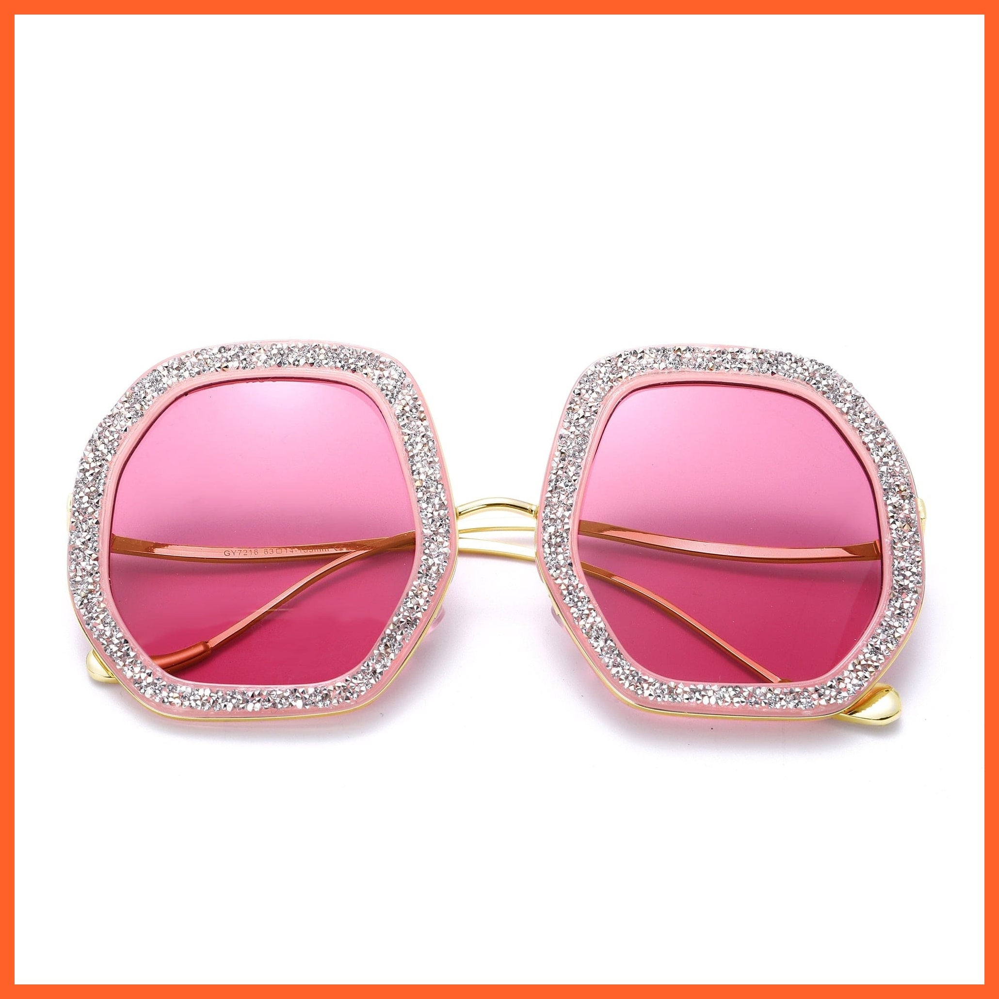whatagift.com.au Sunglasses 4B curved legs / China Oversized Luxury Diamond Crystal Sunglasses | UV400 Shades Hipster Eyewear