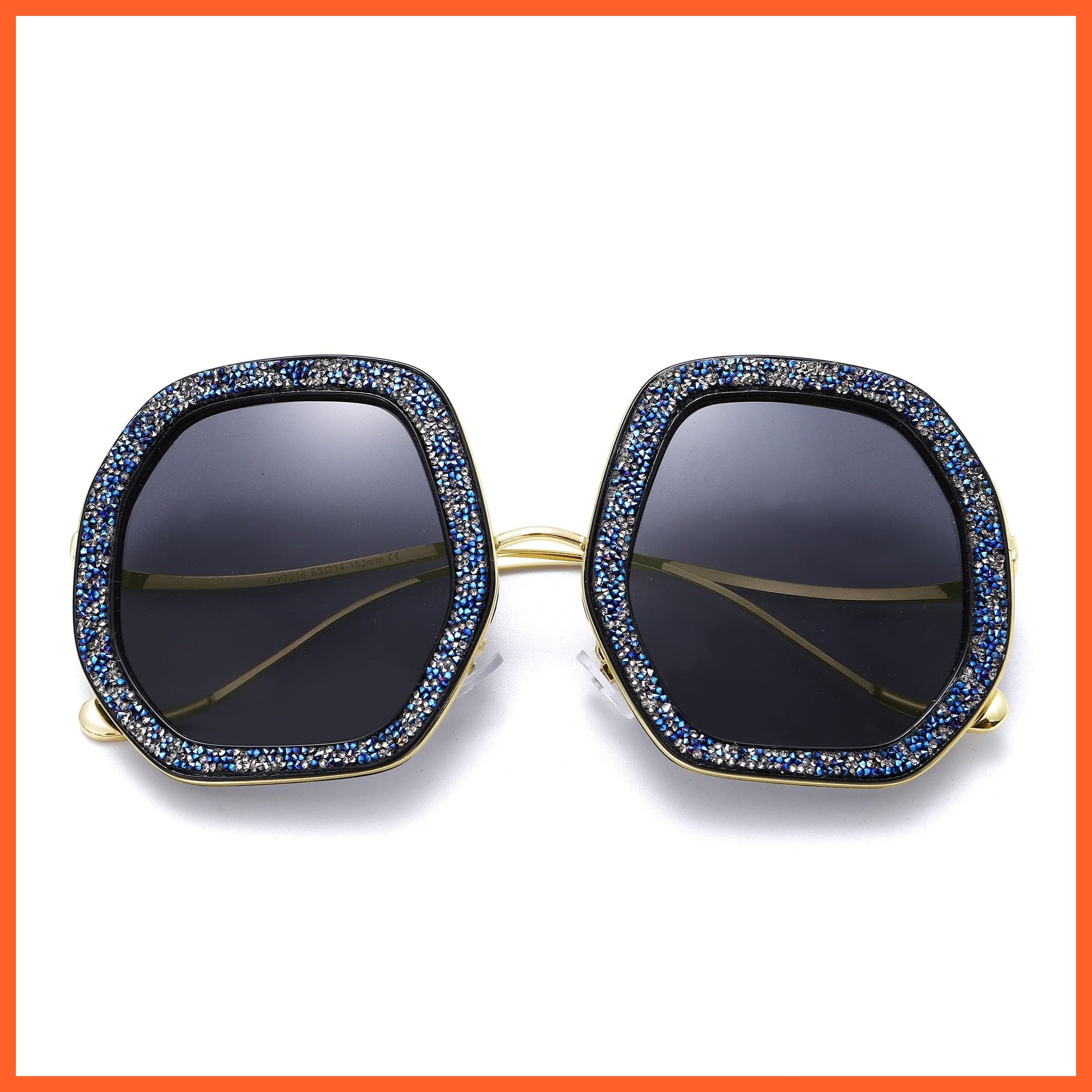 whatagift.com.au Sunglasses 5B curved legs / China Oversized Luxury Diamond Crystal Sunglasses | UV400 Shades Hipster Eyewear