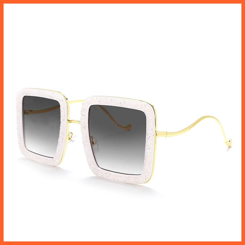 whatagift.com.au Sunglasses 5C curved legs / China Oversized Luxury Diamond Crystal Sunglasses | UV400 Shades Hipster Eyewear