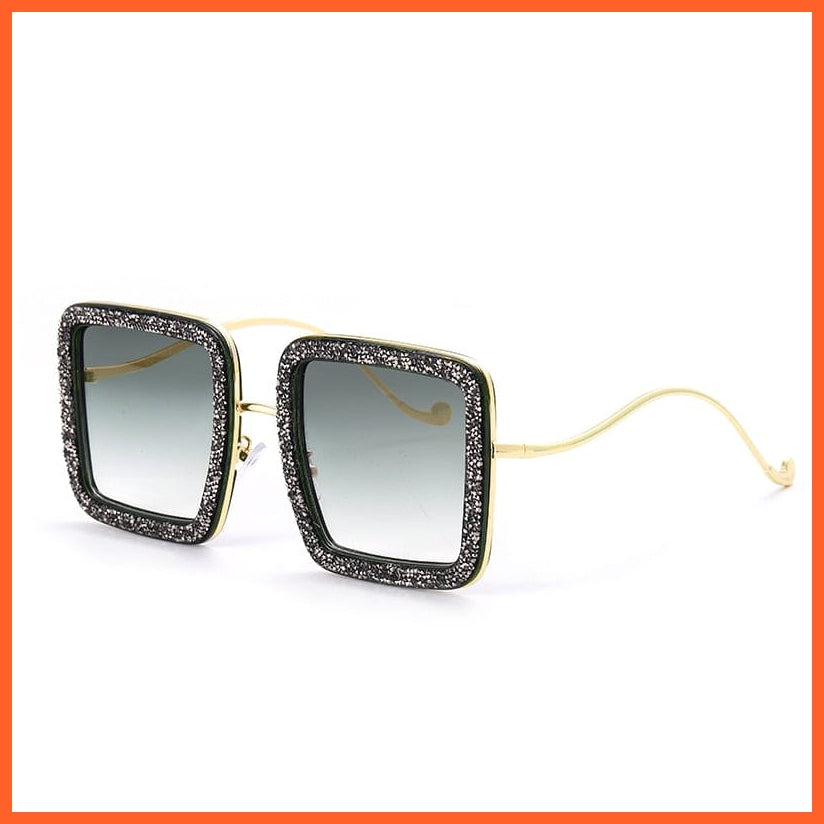 whatagift.com.au Sunglasses 7C curved legs / China Oversized Luxury Diamond Crystal Sunglasses | UV400 Shades Hipster Eyewear