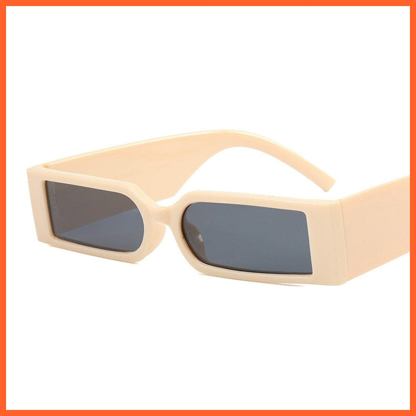 whatagift.com.au Sunglasses Beige / other Rectangle Fashion Sunglasses | Hip Hop Vintage Designer Black Shades