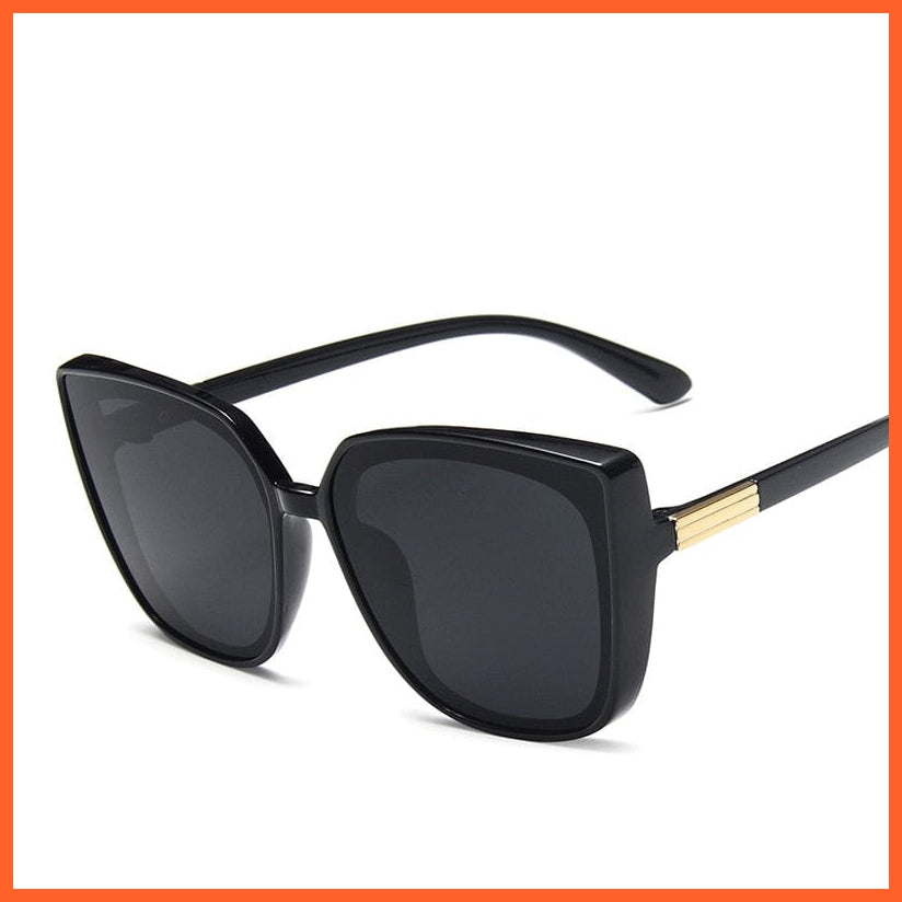 whatagift.com.au Sunglasses Black Classic Square Frame Sunglasses | Vintage Fashion Rimmed Eyewear
