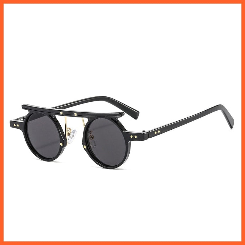 whatagift.com.au Sunglasses Black grey / As the picture Fashion Small Round Punk Sunglasses | Retro Clear Ocean UV400 Gradient Shades