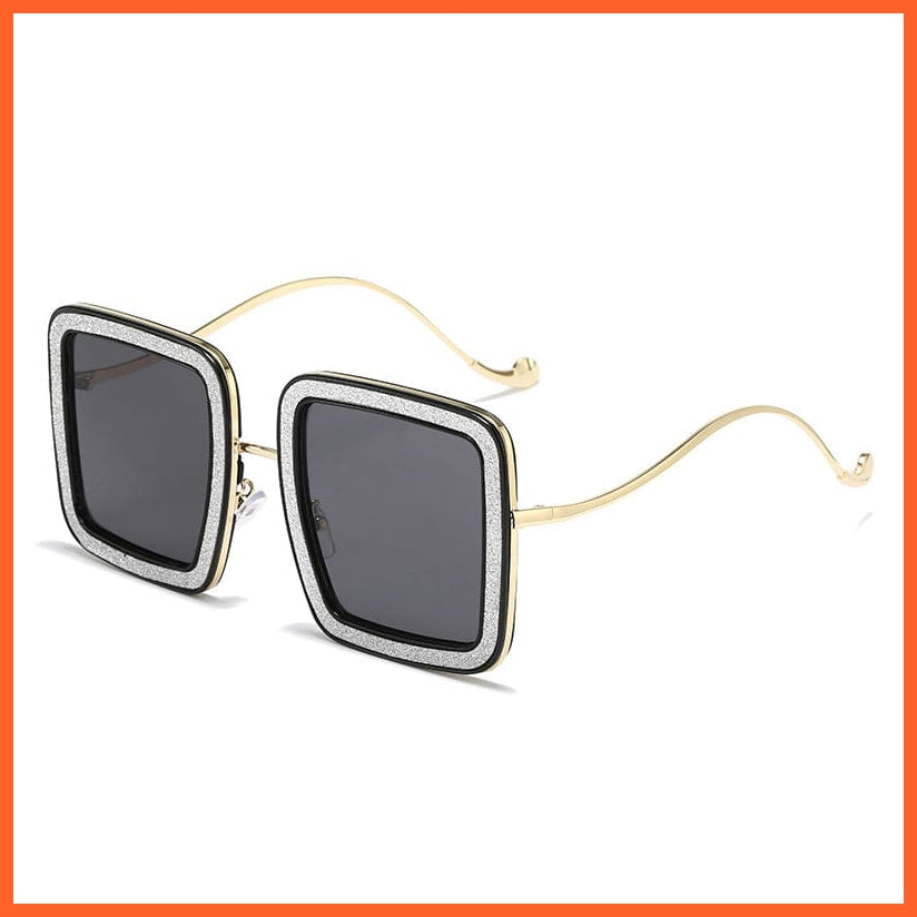 whatagift.com.au Sunglasses Black Silver / China / As pic showed New Square Personality Glitter Sunglasses | Designer Flashing Diamond Funny Eyewear